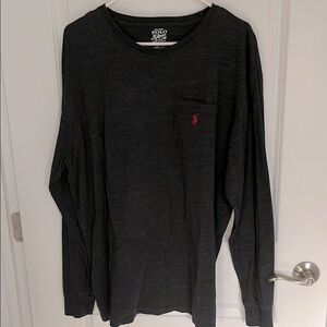 Polo by Ralph Lauren Men's Black Long Sleeve Shirt Black /Red Pony